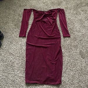 Strapless velvet dress